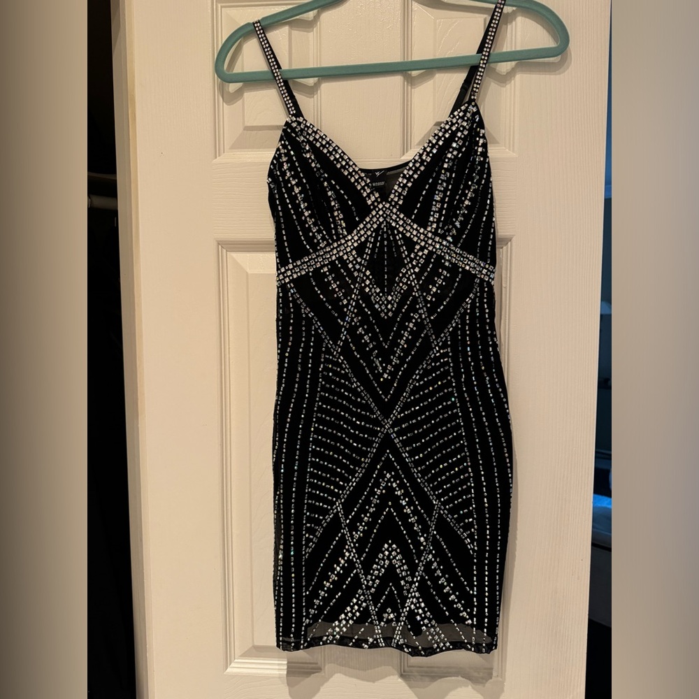 Nessa Rhinestone Mesh Party Dress from online store, Windsor.